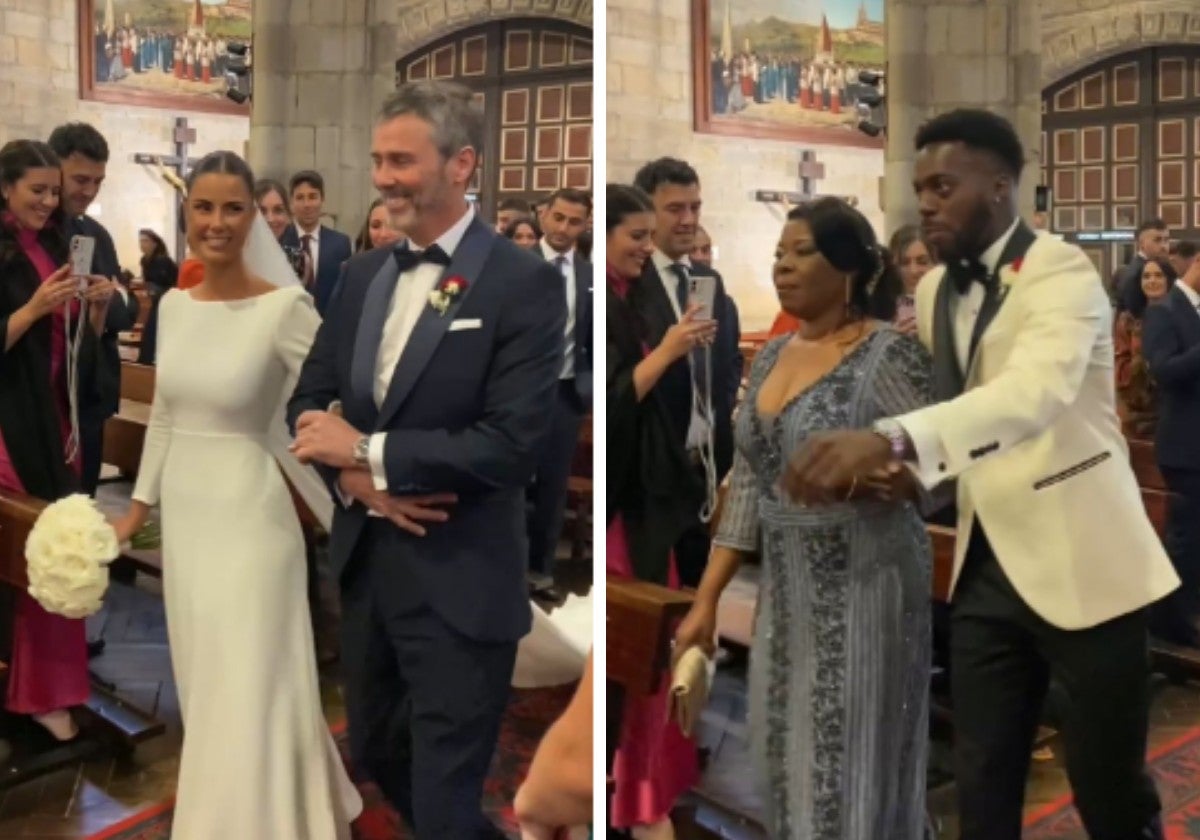 Así entraron Iñaki Williams y Patricia Morales en la Basílica de Begoña camino del altar