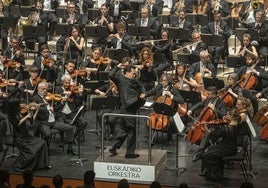 Treviño dirigie a la Euskadiko Orkestra en una actuación anterior.