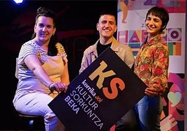 Ane Elordi, Xanti Agirrezabala eta Erika Olaizola.