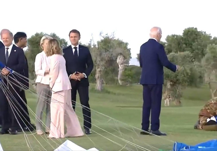 Meloni sale al rescate de Biden que sufre un nuevo despiste en la cumbre de G7