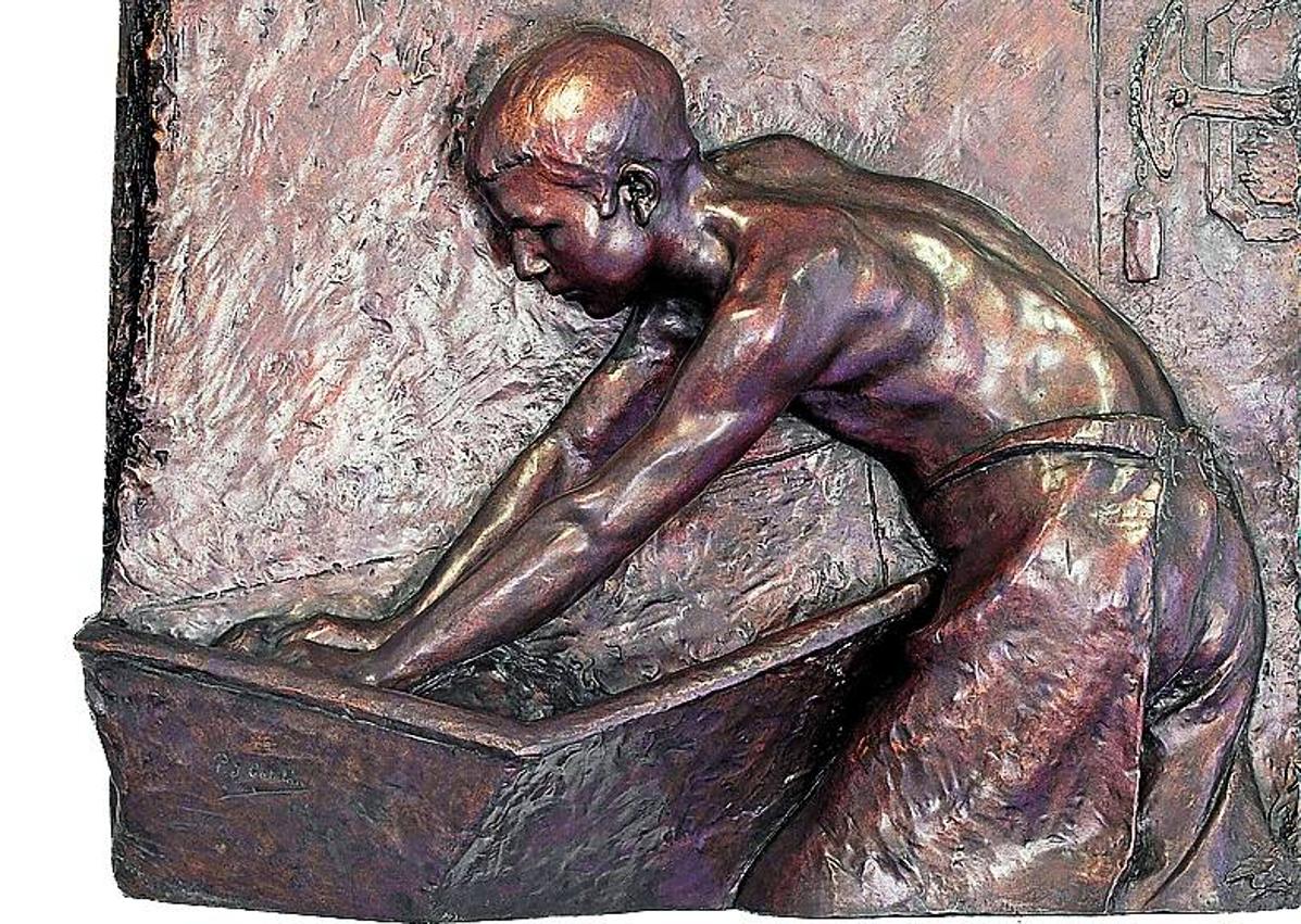 Imagen secundaria 1 - 1. 'Una sala del hospital durante la visita del médico jefe' (1889), de Luis Jiménez Aranda. 2. 'En la artesa' (1898), escultura fundida en bronce de Pablo Gargallo. 3. 'El cho' (1887), de Adolfo Guiard, es uno de los cuadros cedidos por la pinacoteca bilbaína a la exposición del Prado.