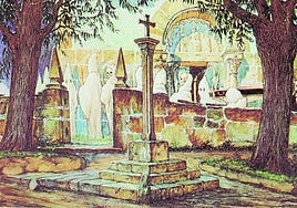 La novela explora la leyenda gallega de la Santa Compaña a través de la investigación del inspector Gonzalo de Berceo.