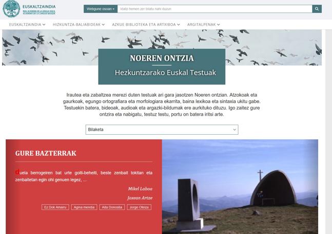 El portal ya está disponible en la web de Euskaltzaindia.