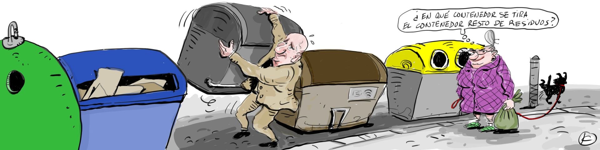 La viñeta de Cerrajería y el contenedor gris