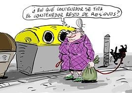 La viñeta de Cerrajería y el contenedor gris