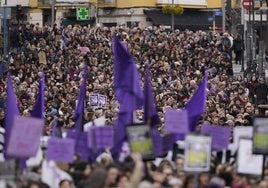 Imagen de la manifestación del pasado 8 de marzo en Vitoria.