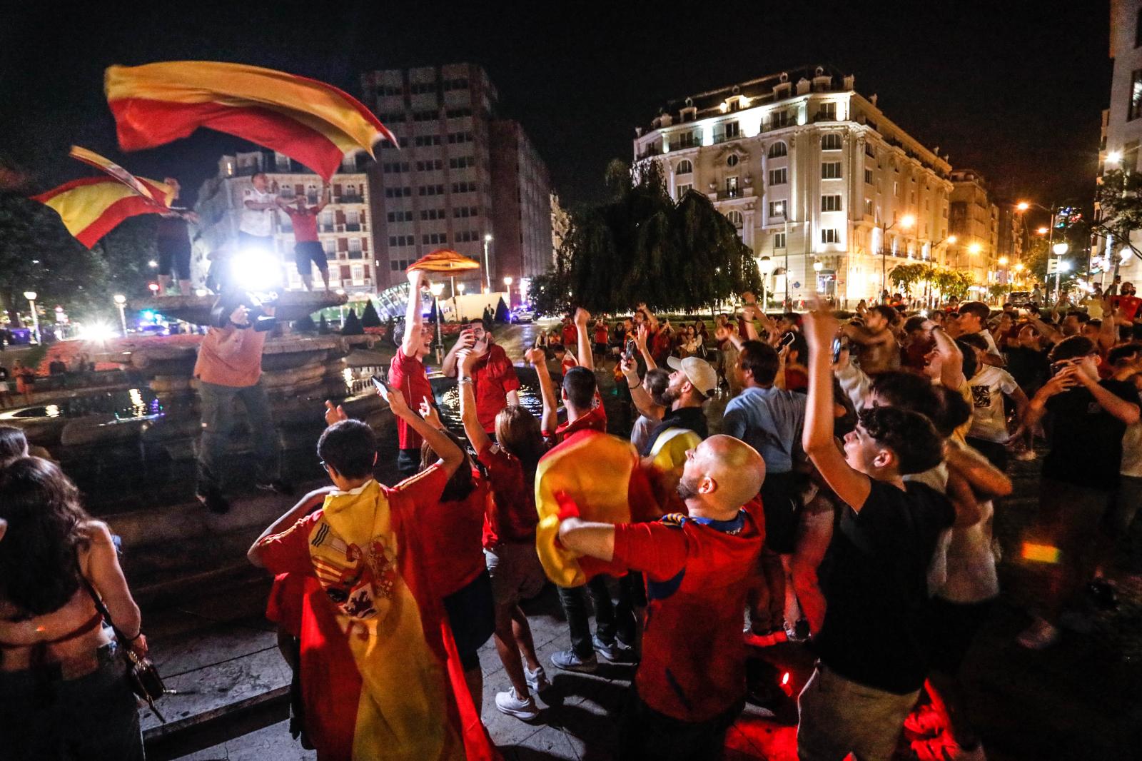 Celebración en la plaza Moyua de Bilbao.