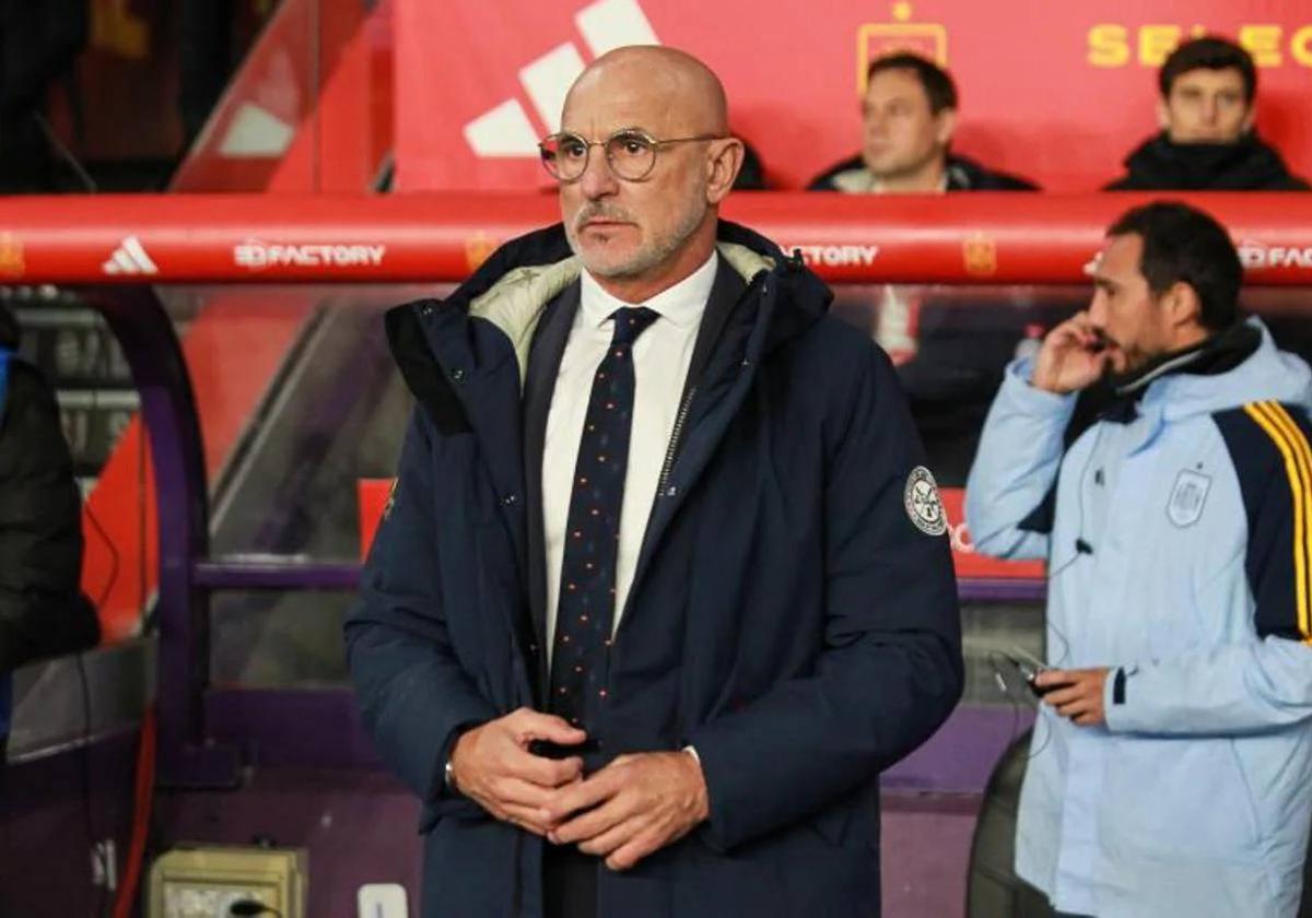 Luis de Fuente, durante el partido ante Georgia.