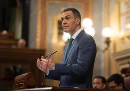 Pedro Sánchez, en la tribuna del Congreso.