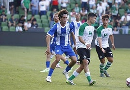 Julen Jon Guerrero, durante su debut con el Alavés.