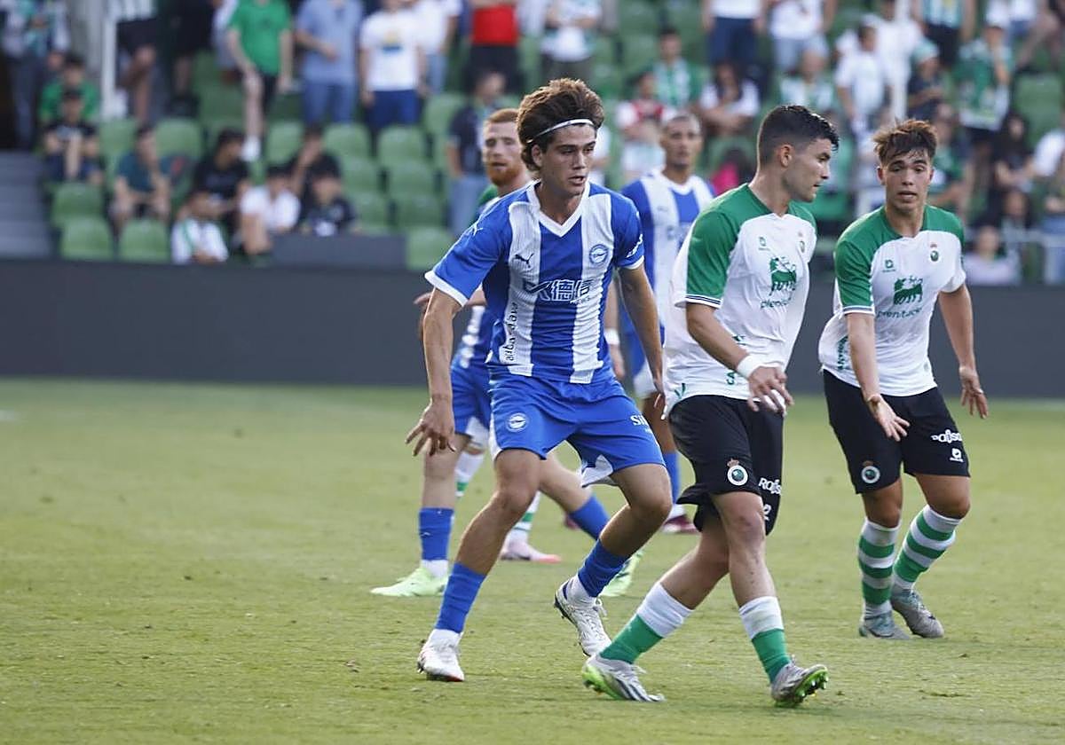 Julen Jon Guerrero, durante su debut con el Alavés.