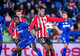 Nico en un partido ante el Getafe, rival del Athletic en el arranque liguero en San Mamés.