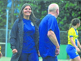 Sheila García, durante un entrenamiento la pasada temporada en el Leioa.