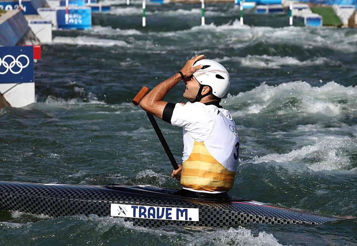 Travé se lamenta tras la prueba.