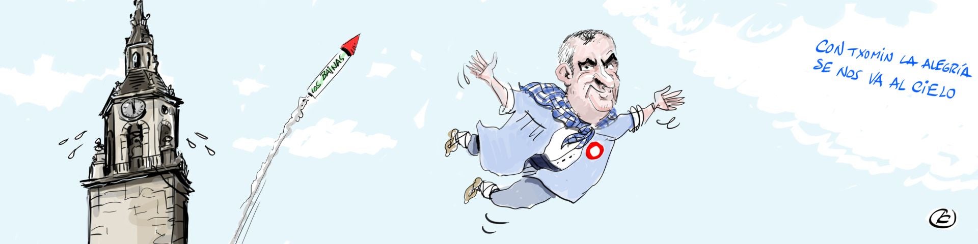 La viñeta de Cerrajería en recuerdo de Txomin Cantero, alma mater de las fiestas de Vitoria