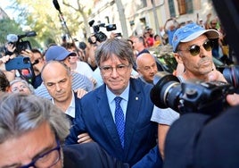 El expresidente de la Generalitat, Carles Puigdemont, en su vuelta a España.