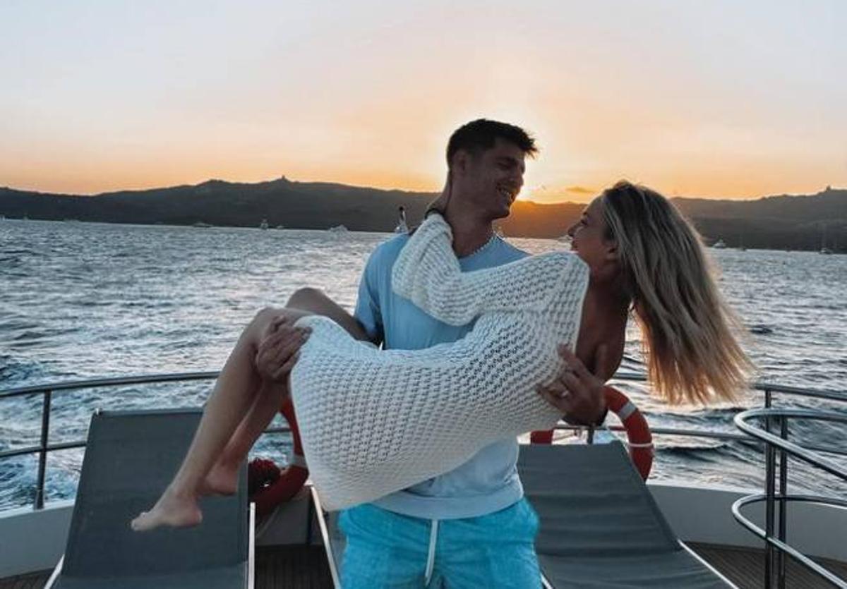 Álvaro Morata y Alice Campello durante sus últimas vacaciones tres semanas antes de la ruptura