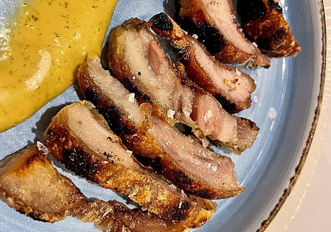 Careta de gorrín a la parrilla.