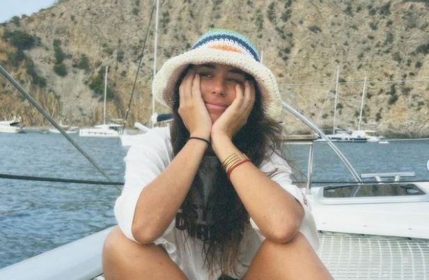 Ofelia Henstchel en su barco horas antes de la tormenta.