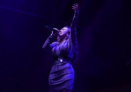 Mai Meneses, durante su actuación en Abandoibarra.