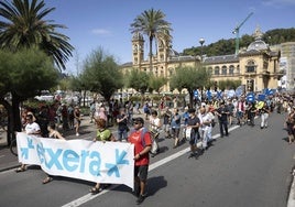 Manifestación de apoyo a los presos de ETA en San Sebastián.