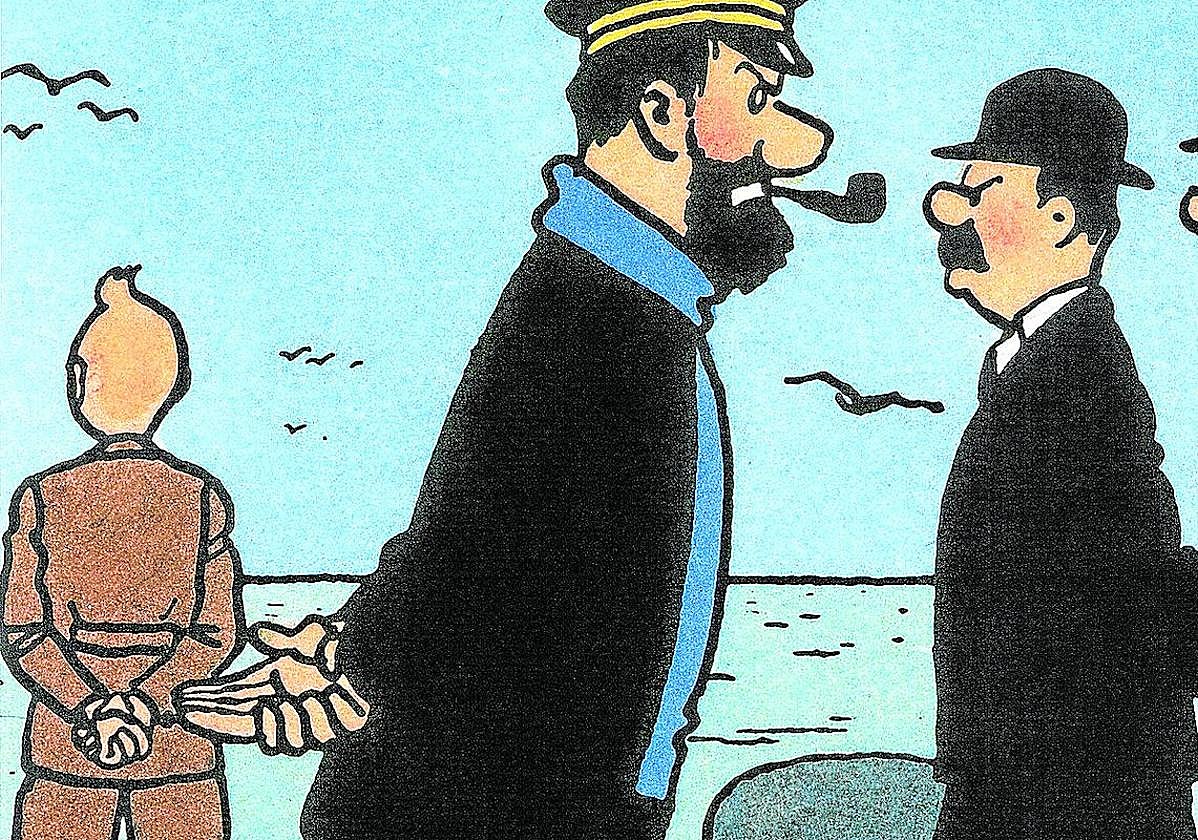 El capitán Haddock, en una escena de ' Descubriendo los grandes puertos del mundo con Tintín'.