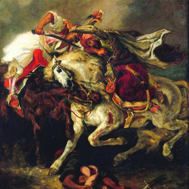 'El combate entre el Giaour y el Pacha' de Delacroix (1835).