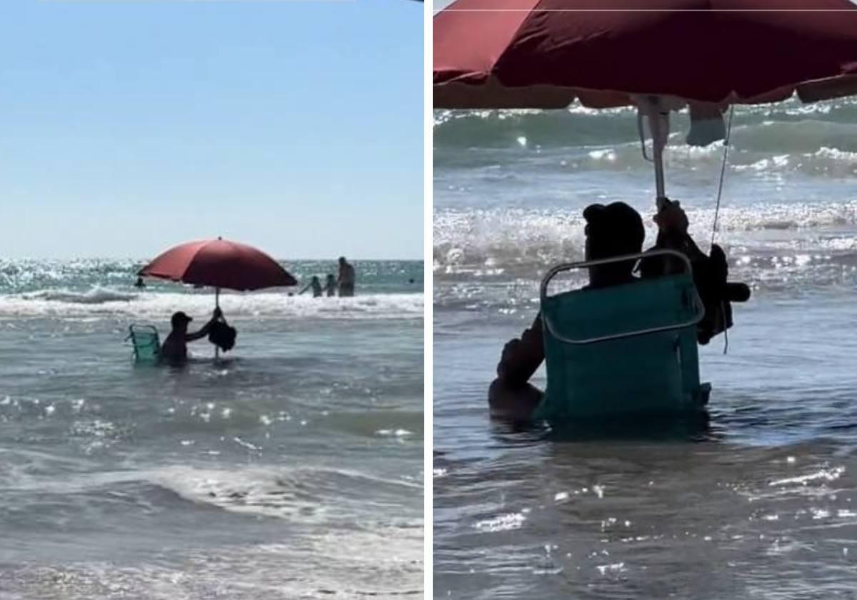 La surrealista ocurrencia de un bañista para conseguir un sitio en primera línea de playa