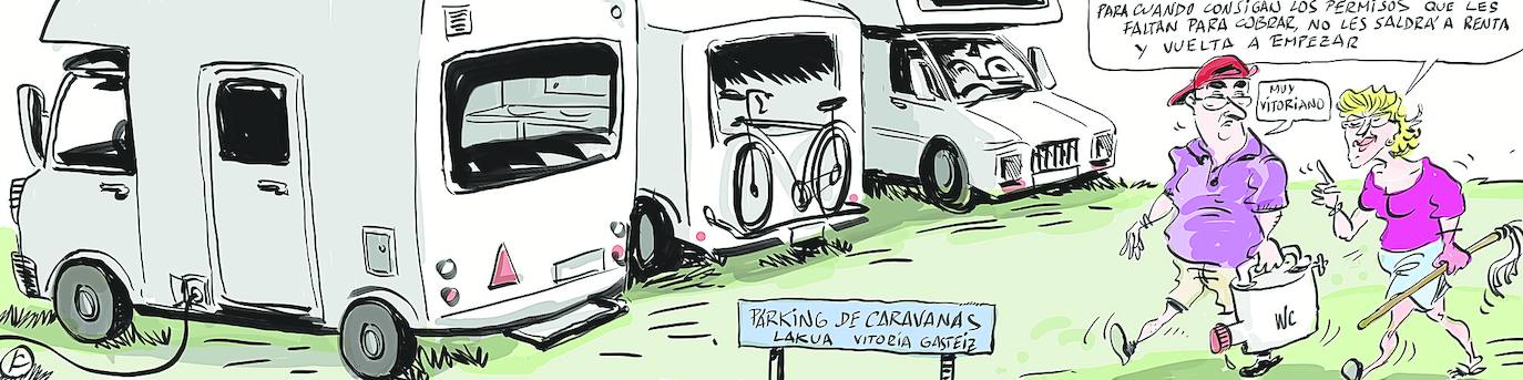 La tira de Cerrajería sobre el parking de autocaravanas