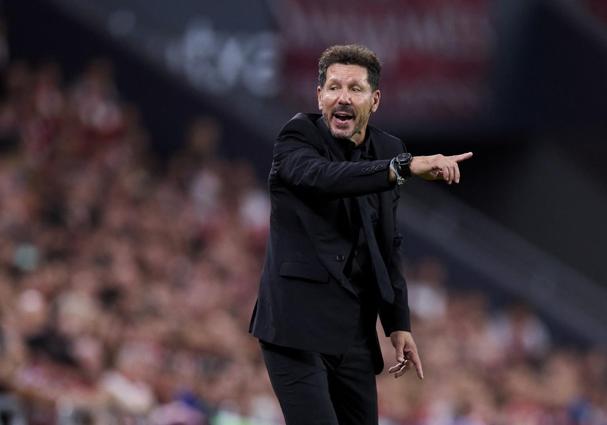 Diego Pablo Simeone en San Mamés.