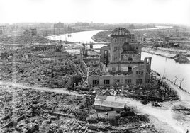 Hiroshima tras la detonación de la bomba atómica.