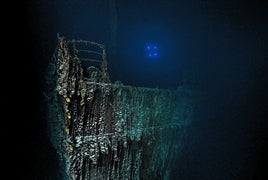 La proa del Titanic en su estado actual, fotografiada en esta expedición.