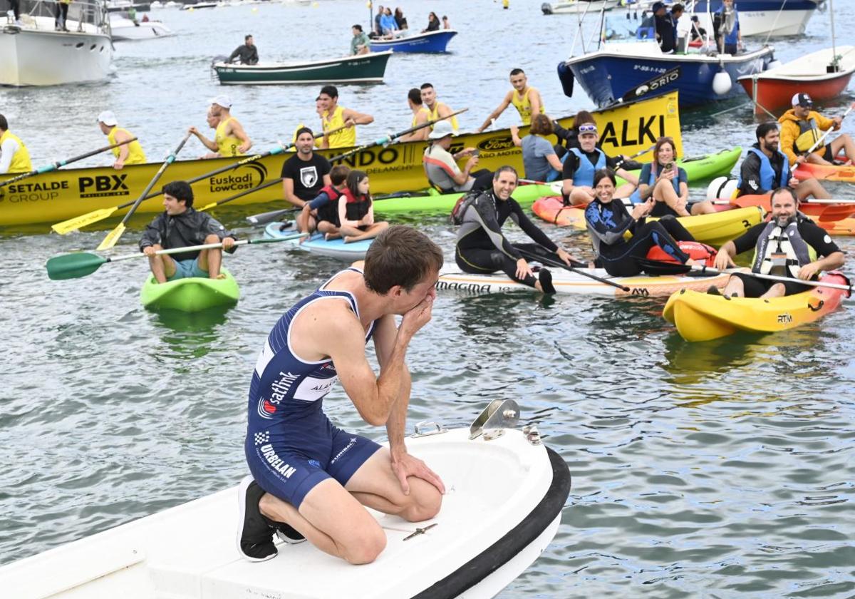 Gorka Aranberri muy emocionado tras ganar en La Concha.