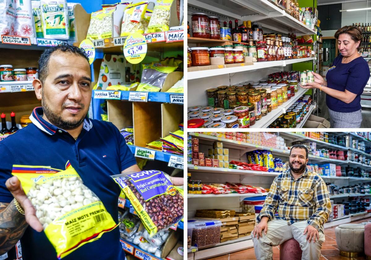 Alejandro, Tetiana y Mohamed (de izquierda a derecha) felices con el recibimiento de sus productos en Vitoria