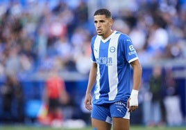 Abqar, durante un partido del Alavés de esta temporada.