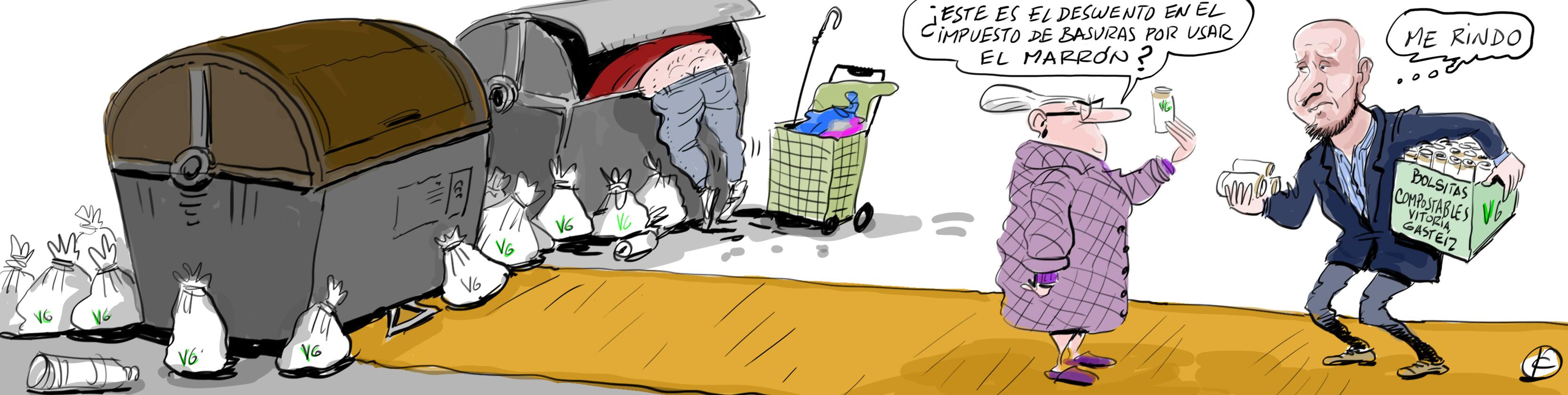 La tira de Cerrajería y las bolsas compostables