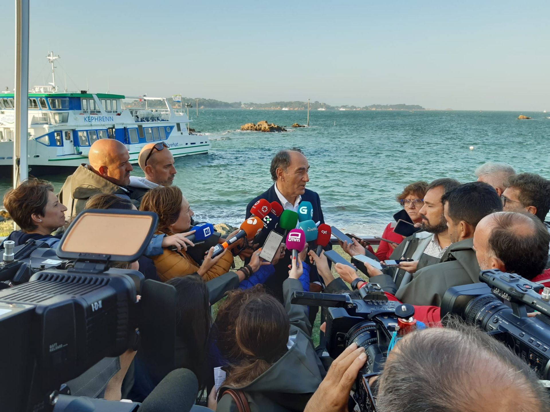 Ignacio Galán, presidente de Iberdrola, en un encuentro con periodistas en la localidad francesa de Saint-Brieuc.