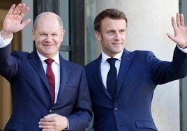 Olaf Scholz y Emmanuel Macron.