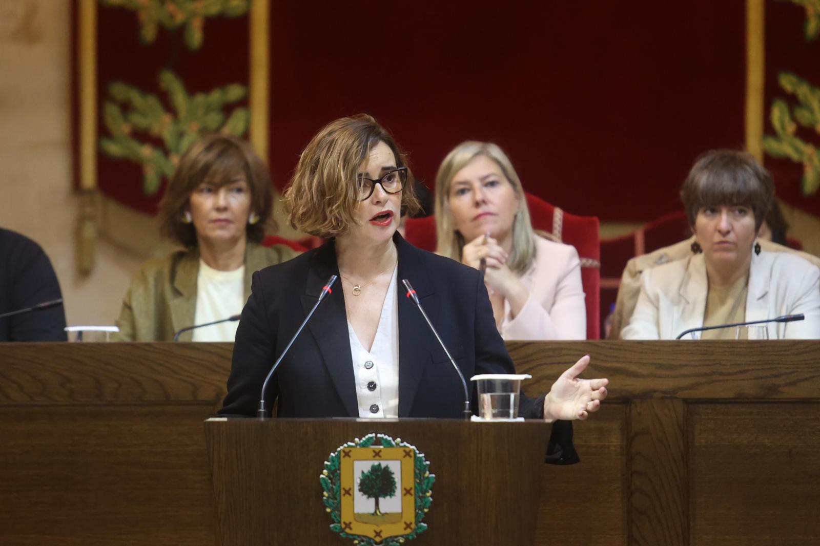 La diputada general, durante su intervención en Gernika.