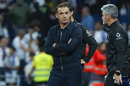 Luis García, durante el último encuentro ante el Real Madrid.