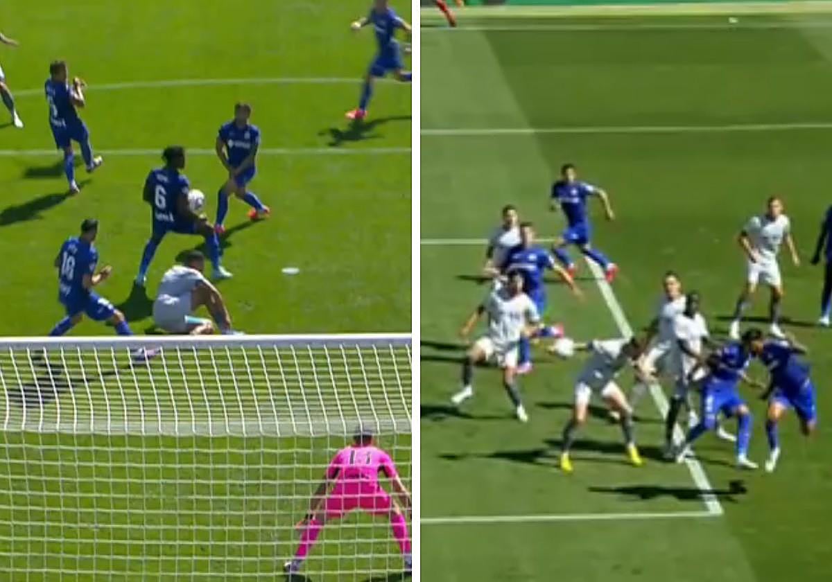 Las dos jugadas claves revisadas por el VAR en el Getafe-Alavés.