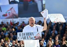 El presidente del PNV, Andoni Ortuzar durante su intervención en el Alderdi Eguna.