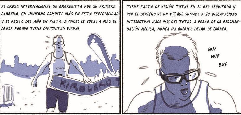 Una viñeta del cómic referente a Mikel García.