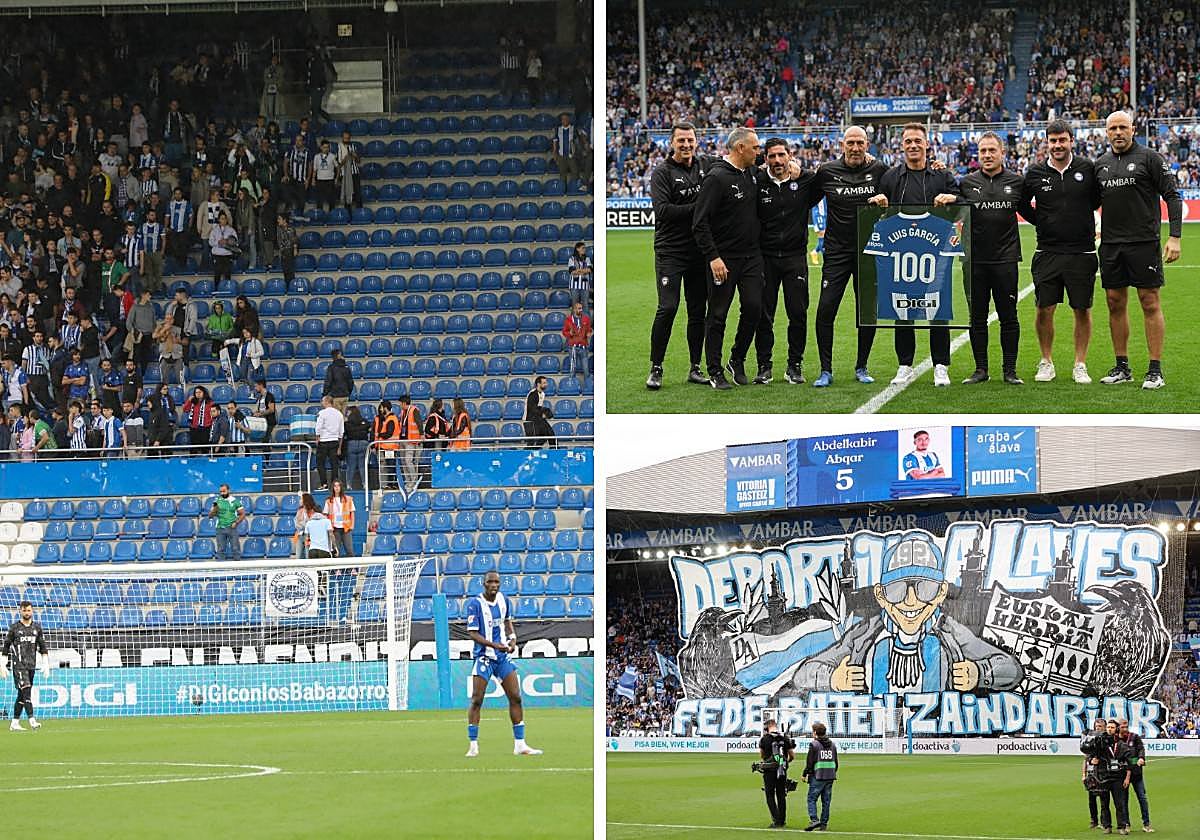 El ambiente en Mendizorroza durante el Alavés-Barcelona.