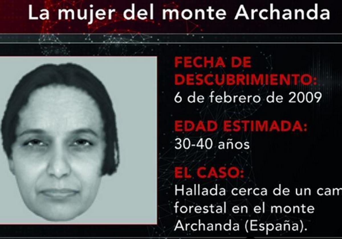 Ficha d la mujer encontrada en Bilbao