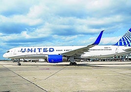 United Airlines servirá la ruta Bilbao-Nueva York con un 'Boeing 757-200' como el de la imagen.