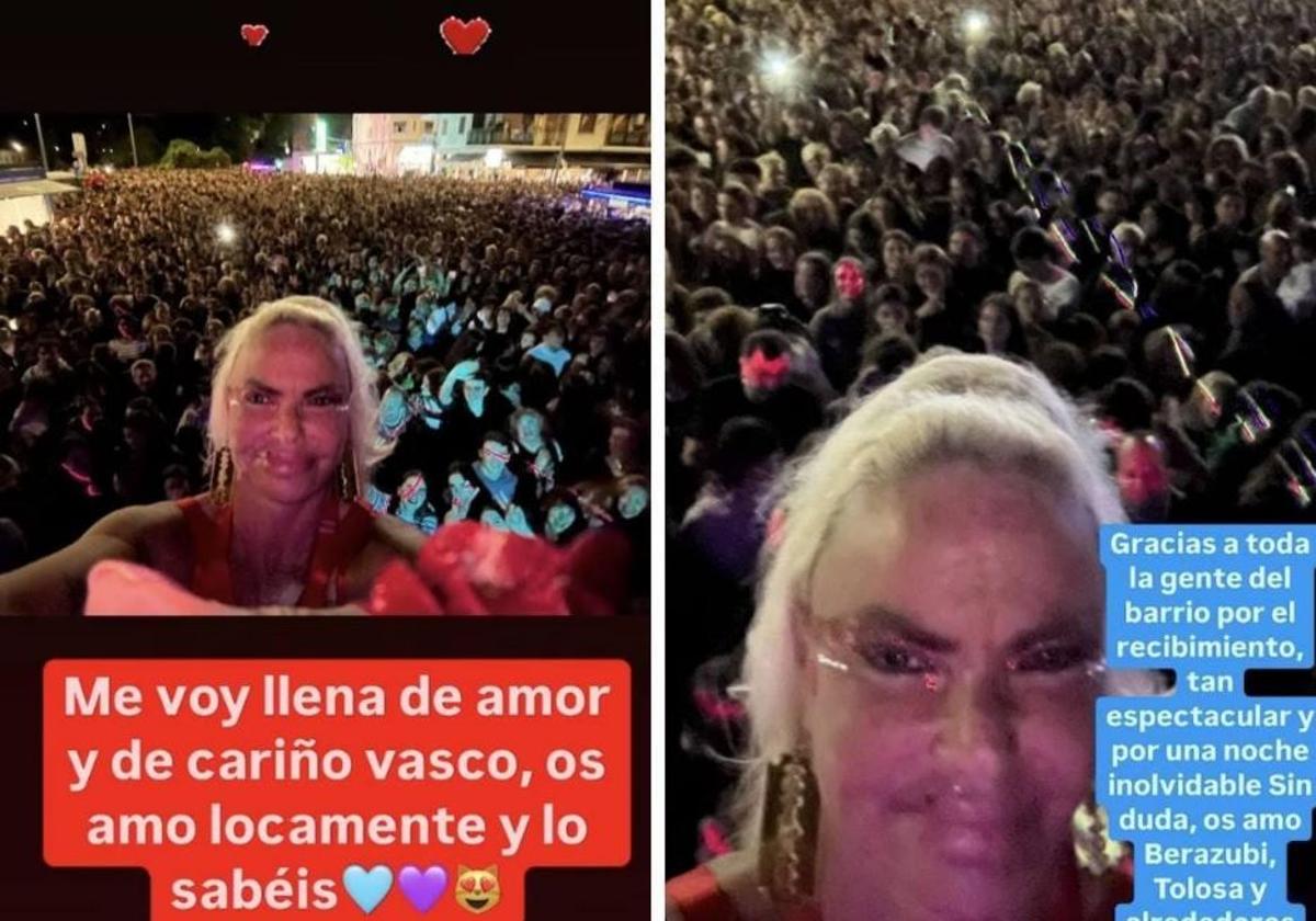 Leticia Sabater la vuelve a liar con su concierto en Euskadi: «Me voy llena de amor y cariño vasco»