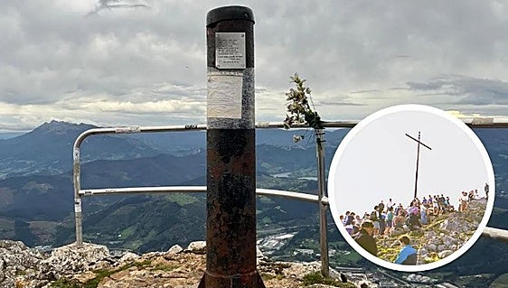 Desconocidos sierran la cruz del monte Udalatx que homenajeaba a los mendizales desde 1971