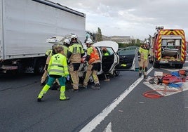 Tres heridos en un accidente en la A-1 que ha complicado la circulación en Álava