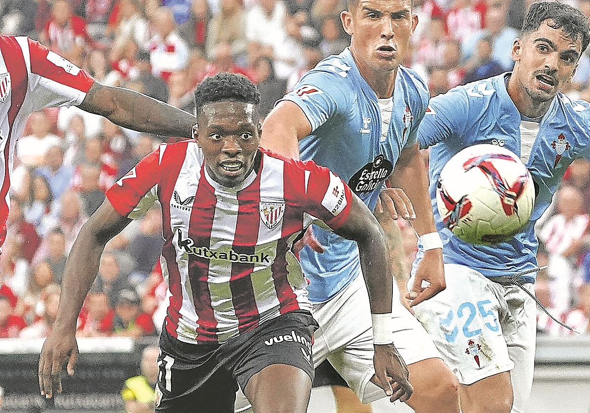 Bautismo. Álvaro Djaló se estrenó como goleador con el Athletic en la victoria contra el Celta en San Mamés.